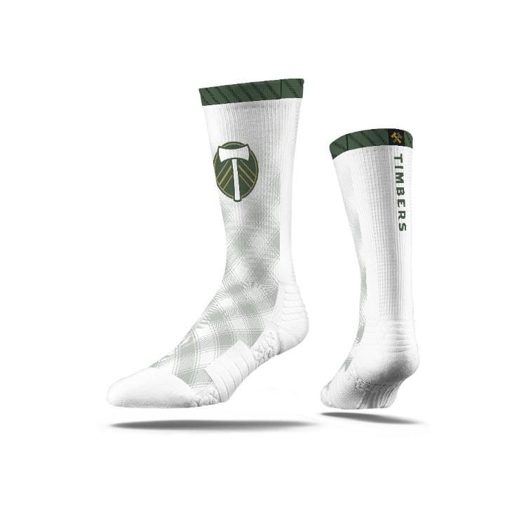 Portland Timbers White CFS Socks - Available at Carrot Stick Sports