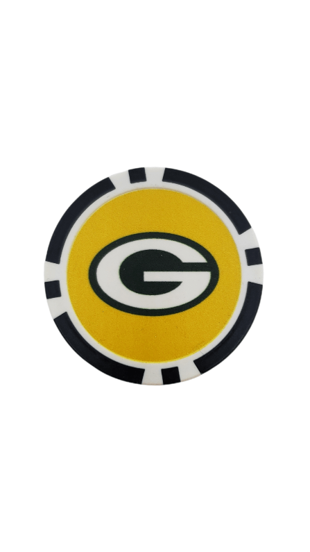 On The Mark Golf Gear Green Bay Packers Poker Chip Marker Green Bay Packers | Poker Chip | Golf Ball Marker | NFL