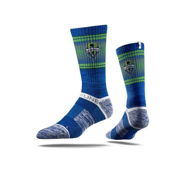 Seattle Sounders Royal Crew Socks - Available at Carrot Stick Sports