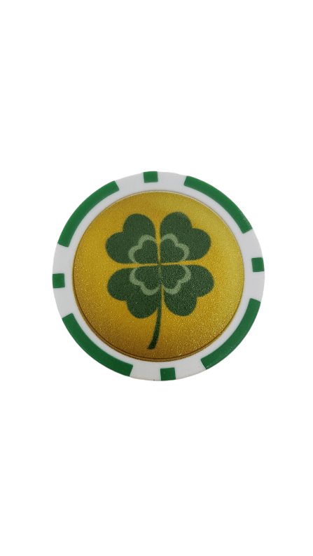 Shamrock and Top Hat Poker Chip Ball Marker Golf Gear - Available at Carrot Stick Sports