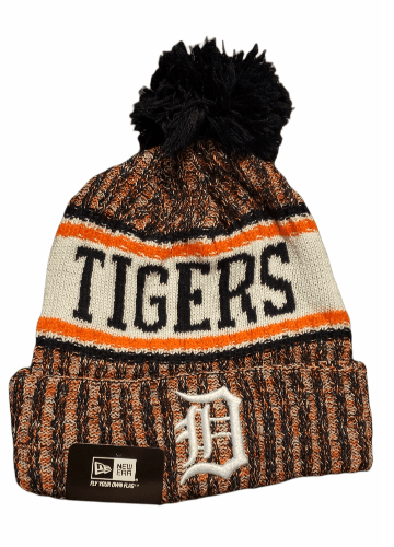 Tigers Logo Pom Pom Knit Hat with Fleece Lining Hat - Available at Carrot Stick Sports