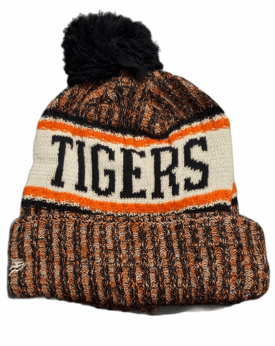Tigers Logo Pom Pom Knit Hat with Fleece Lining Hat - Available at Carrot Stick Sports