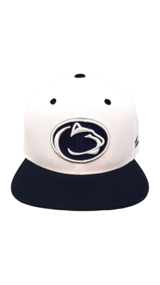 White Penn State Nittany Lions Adjustable Ballcap Hats - Available at Carrot Stick Sports