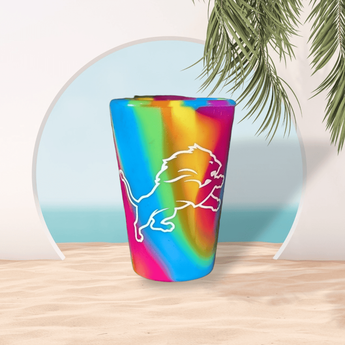 Detroit Lions Flexible Silicone Rainbow Shot Glass Shot Glass - Available at Carrot Stick Sports