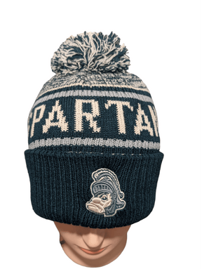 Michigan State Spartans Retro Pom Knit Beanie Hat - Available at Carrot Stick Sports