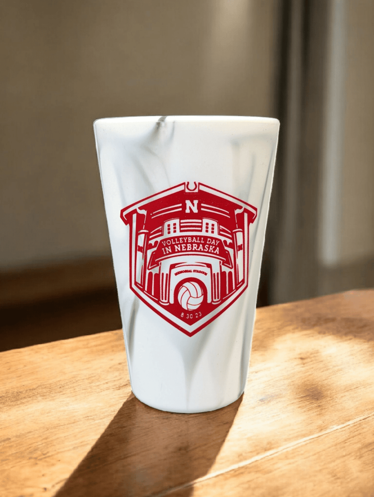 Nebraska Cornhuskers Volleyball Silicone Pint Glass Pint Glass - Available at Carrot Stick Sports