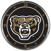 Oakland University Chrome Wall Clock Clock - Available at Carrot Stick Sports