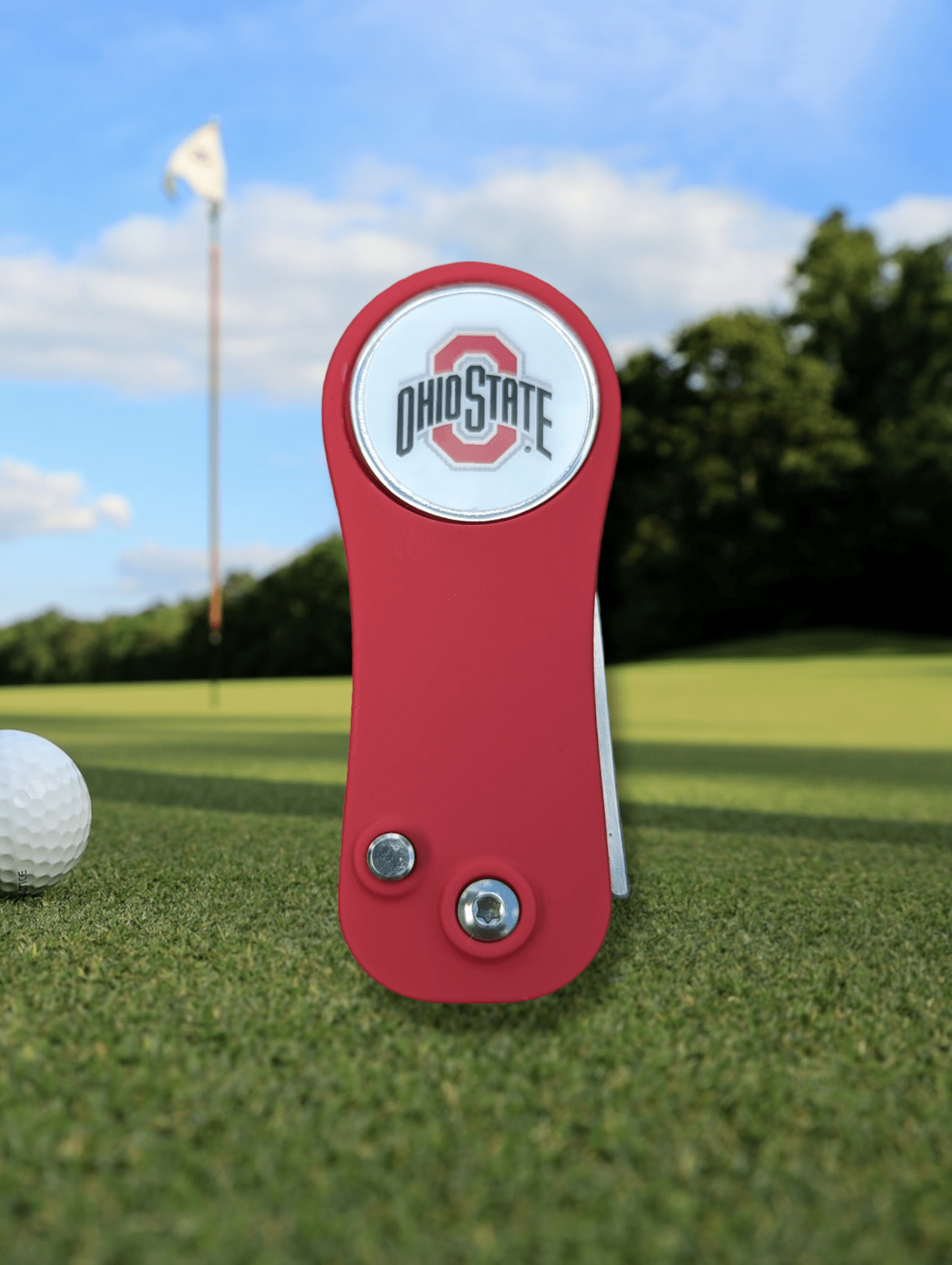 On The Mark Golf Gear Ohio State Ball Mark Repair Tool Ohio State | OSU Buckeyes | Golf Ball Mark Repair Tool