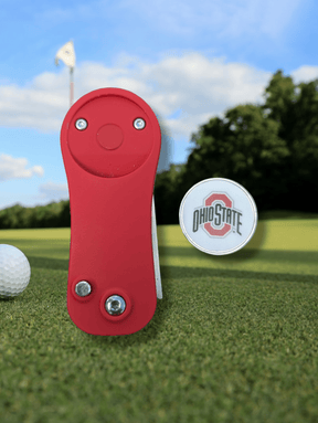 On The Mark Golf Gear Ohio State Ball Mark Repair Tool Ohio State | OSU Buckeyes | Golf Ball Mark Repair Tool