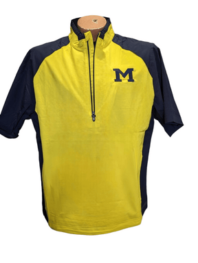 On The Mark Jacket University of Michigan 1/4 Zip Short Sleeve Windbreaker