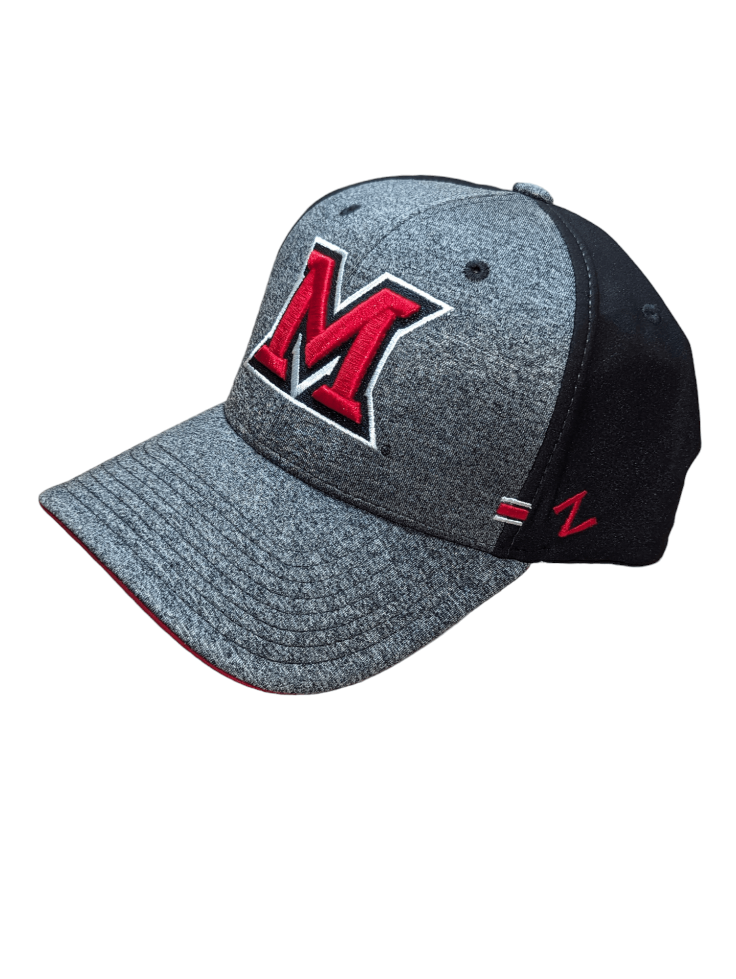 Zephyr Hat Miami Redhawks 1st and Goal Black and Grey Hat