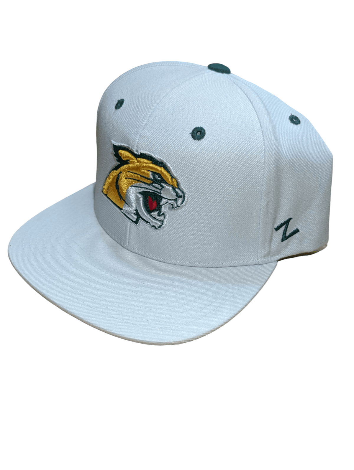 Zephyr Hat Norther Michigan Z11 (WILDCAT HEAD) White Adjustable Hat