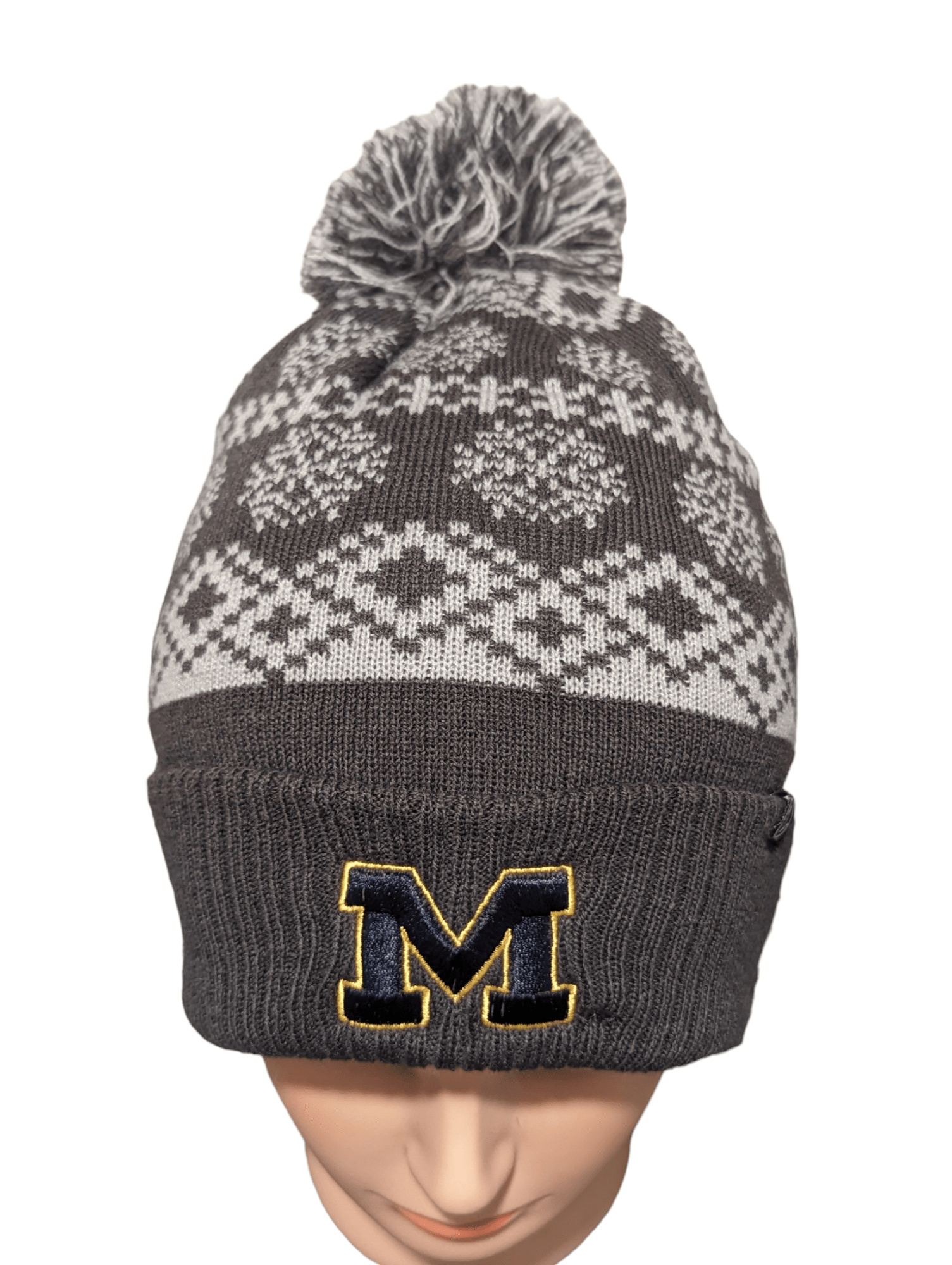 Zephyr Hat Michigan Domestic "M" Grey Knit Hat