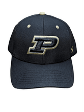 Purdue Boilermakers Black Adjustable Ballcap with Gold Logo Hat - Available at Carrot Stick Sports