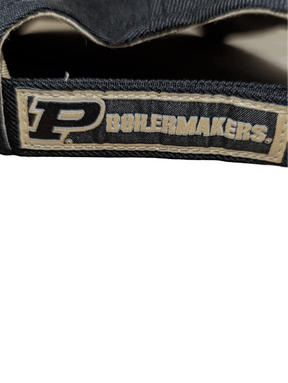 Purdue Boilermakers Black Adjustable Ballcap with Gold Logo Hat - Available at Carrot Stick Sports