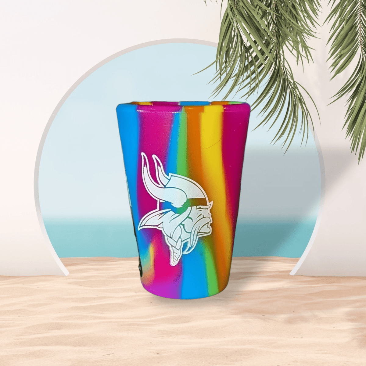 Vikings Logo Silicone Rainbow Shot Glass for Minnesota Fans Shot Glass - Available at Carrot Stick Sports