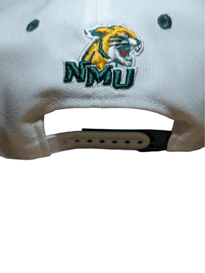 Wildcat Head Logo Adjustable Hat - Northern Michigan University White Hat Hat - Available at Carrot Stick Sports