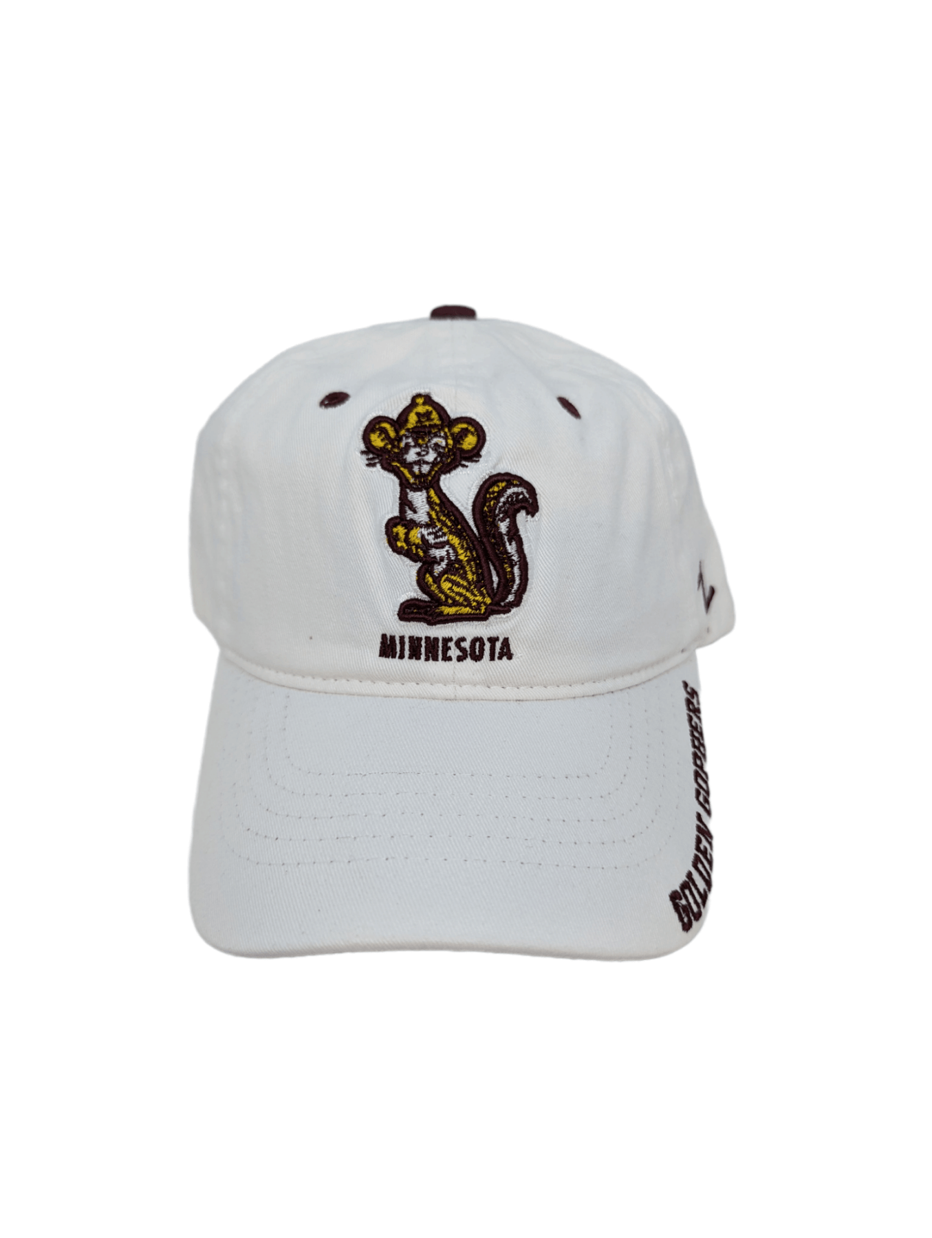 Adjustable White Minnesota Golden Gophers Cotton Hat