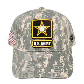 American Flag US Army Camo Cap Hat - Available at Carrot Stick Sports