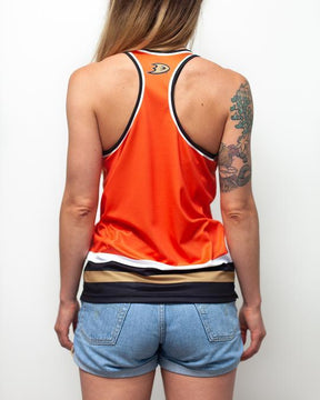 Anaheim Ducks Throwback Racerback Tank Top Shirts - Available at Carrot Stick Sports