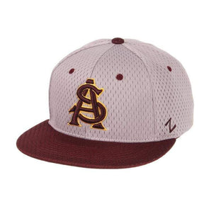 Arizona State Sun Devils FlexFit Baseball Cap with Maroon and Yellow AS Logo Hat - Available at Carrot Stick Sports