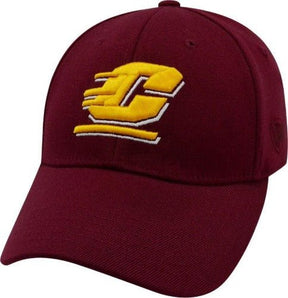 Central Michigan Chippewas Maroon and Gold Fitted Baseball Cap Hat - Available at Carrot Stick Sports