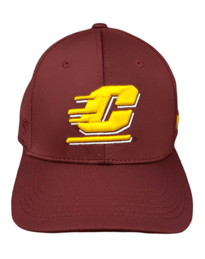 Chippewas Maroon and Gold Stretch Fit Golf Hat hats - Available at Carrot Stick Sports