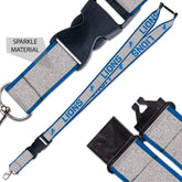 Detroit Lions Breakaway Glitter Lanyard w/Buckle 1" Keychains - Available at Carrot Stick Sports