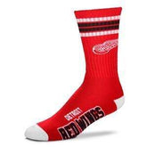 Detroit Red Wings 4 Stripe Crew Socks Socks - Available at Carrot Stick Sports