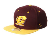 Maroon CMU Chippewas Snapback Cap with Gold Accents Hat - Available at Carrot Stick Sports