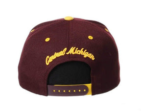 Maroon CMU Chippewas Snapback Cap with Gold Accents Hat - Available at Carrot Stick Sports