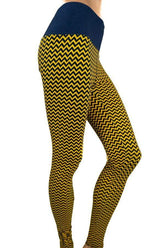 Michigan Chevron Leggings Leggings - Available at Carrot Stick Sports