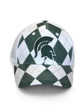 Michigan State Spartans Argyle Mesh Hat with Helmet Embellishment Hat - Available at Carrot Stick Sports