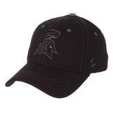 Michigan State Spartans Black Flexfit Hat with Green Accents Hat - Available at Carrot Stick Sports