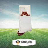 Minnesota Gopher Full Knit White Socks - Available at Carrot Stick Sports