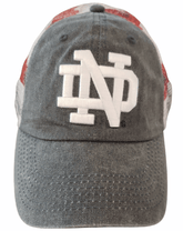 Notre Dame Fighting Irish Faded Blue Snapback Mesh Cap with Red and White Stripes Hat - Available at Carrot Stick Sports
