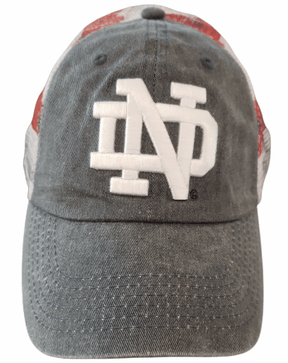 Notre Dame Fighting Irish Faded Blue Snapback Mesh Cap with Red and White Stripes Hat - Available at Carrot Stick Sports