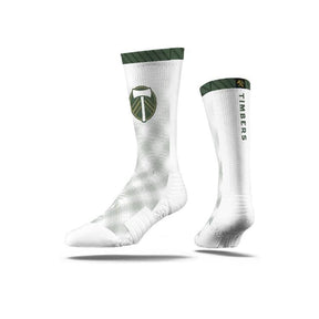 Portland Timbers White CFS Socks - Available at Carrot Stick Sports