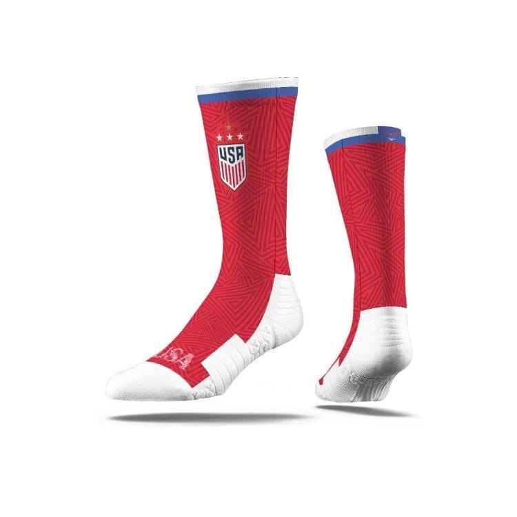 Strideline Socks USA Gold Star Champs Zag Red USA Gold Star | World Cup Champion Sock | USWNT Soccer | Crew Socks
