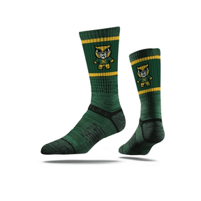 Strideline Socks Northern Michigan TokyoDachi Green Northern Michigan Wildcats | NMU | TokyoDachi | Mascot Crew Socks