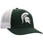 On The Mark Hat Green w White Spartan Mesh Michigan State | MSU Spartans | Spartan Helmet Adjustable Mesh Hat