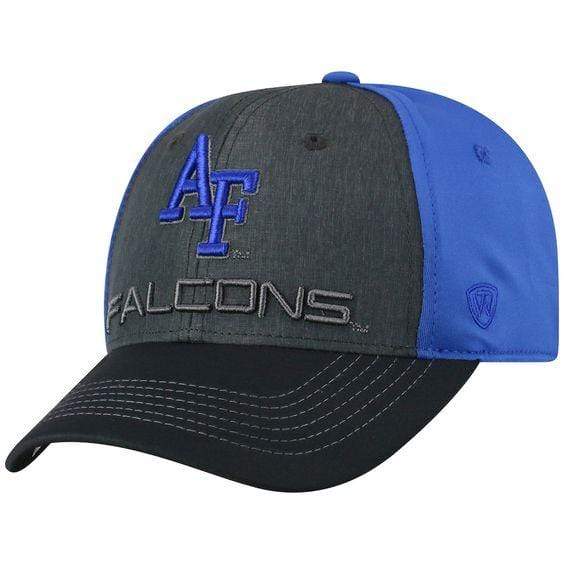 On The Mark Hat Black and Blue Air Force OneFit Hat Air Force Falcons | Baseball Cap | FlexFit | "OneFit" Hat