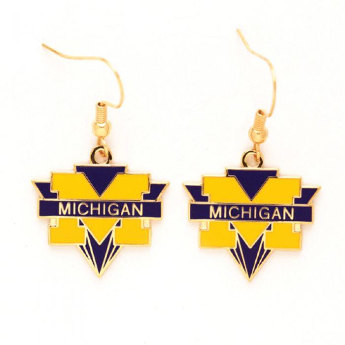 WinCraft Earrings Michigan Wolverines Arrowhead Earrings Michigan Wolverines | Arrowhead Earrings | Block M Logo | Jewelry