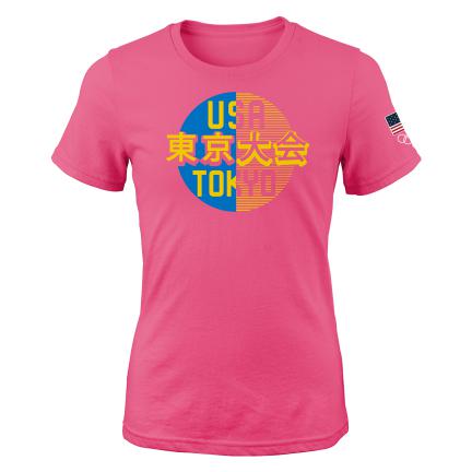 Outerstuff Shirts Pink Team USA - Tokyo T-Shirt Pink Olympics Shirt | Team USA  | Tokyo Games T-Shirt