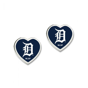 WinCraft Earrings Peg Detroit Tigers Heart Earrings Detroit Tigers | Heart Earrings | Baseball | MLB