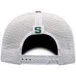 On The Mark Hat Grey Michigan State Spartans Mesh Hat Michigan State Spartans | Grey MSU Mesh Hat | Spartan Helmet Logo 