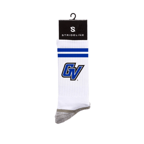 Strideline Socks Grand Valley State - White Grand Valley State | GVSU Lakers | Crew Socks | White Sock | NCAA
