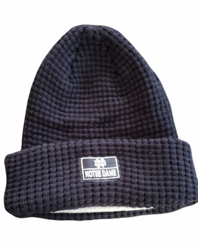 On The Mark Hat Fleece Lined Navy Blue Notre Dame Winter Hat