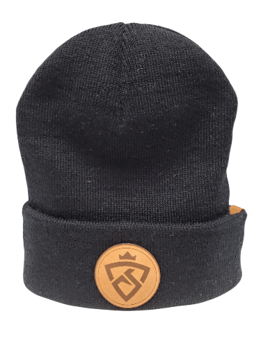 Branded Bills Hat CSS Logo Beanie - Black Carrot Stick Sports | CSS Logo Leather Patch | Black Winter Hat