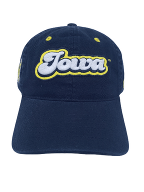 Zephyr Hat Iowa Hawkeyes Groovy Adjustable Hat Iowa Hawkeyes Groovy Adjustable Hat | Black hat with while letters